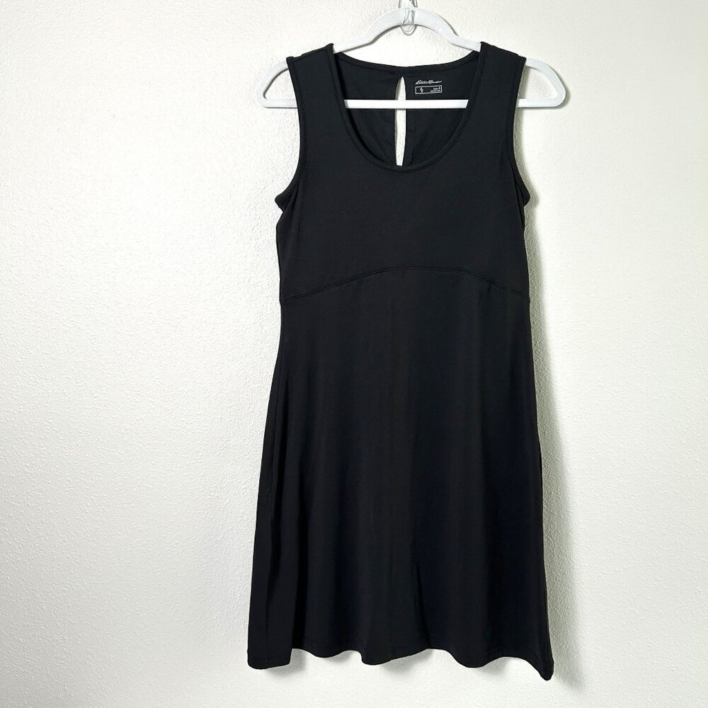 Eddie Bauer Dress Size S Black Built In Bra Sport Stretch Sleeveless Athleisure